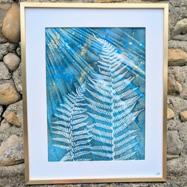 CADRE FOUGERE WET CYANOTYPE BLEU DECO INTERIEURE FRANCE UNIQUE