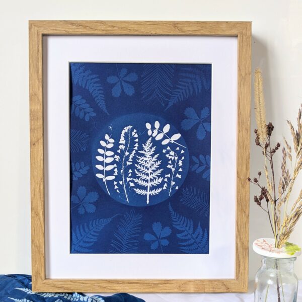 CADRE DECO, CYANOTYPE, FLEURS, CADEAU FEMME
