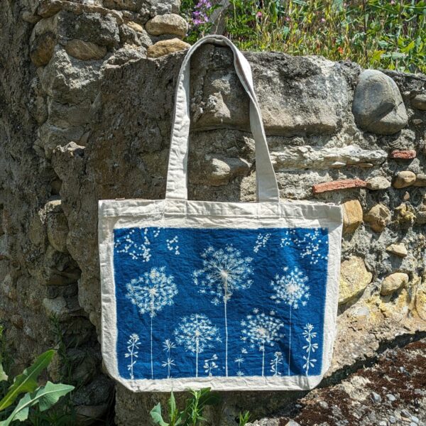 TOTE BAG CYANOTYPE BLEU COTON BIO