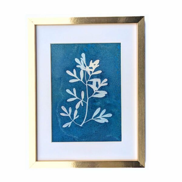 WET CYANOTYPE HERBE DE GRACE RUE DES JARDINS TABLEAU DECO