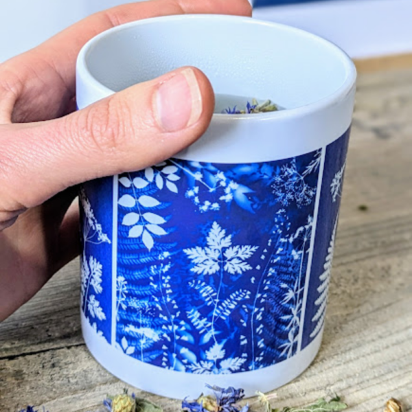 MUG CYANOTYPE BLEU FLEUR ARTISTE