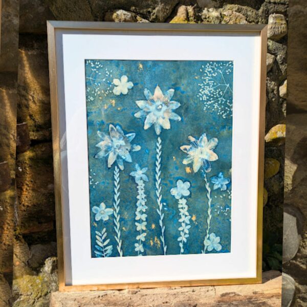 TABLEAU, CYANOTYPE, AQUARELLE, DECORATION MAISON,